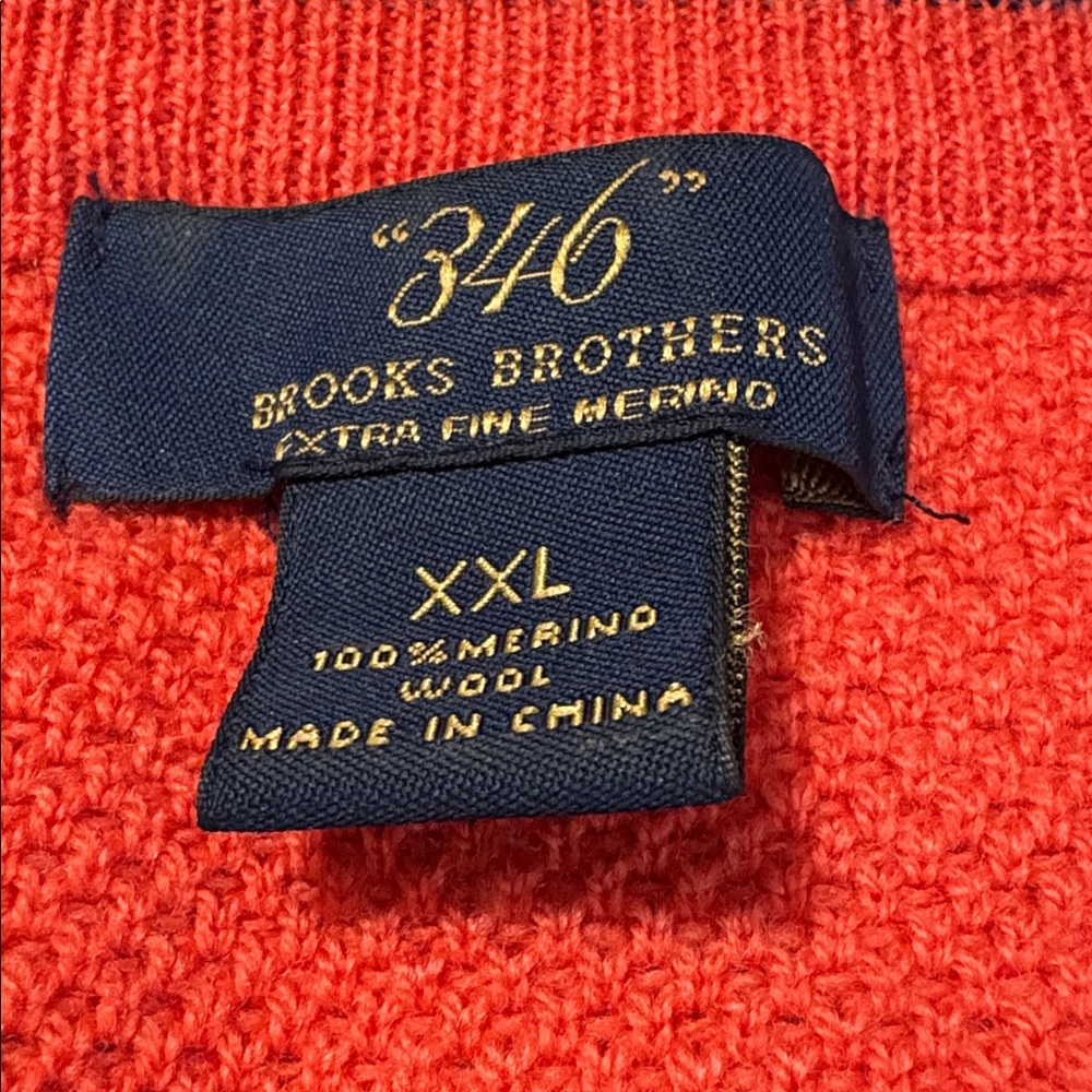 Brooks Brothers Vibrant Red Knit Sweater XXL - Picture 5 of 6